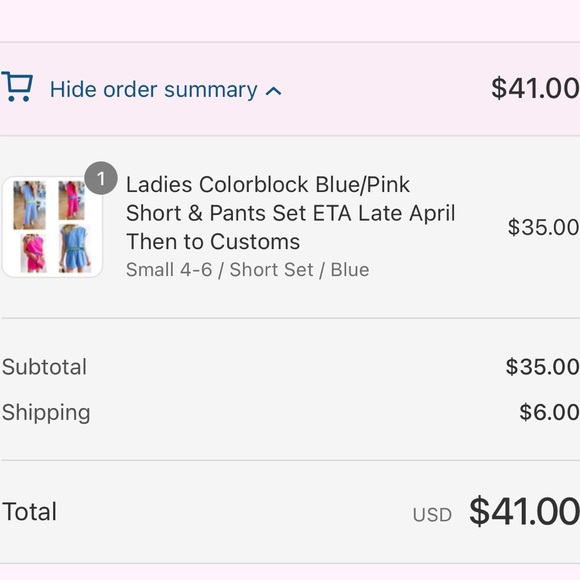 *NIB Blue Colorblock Lounge Set - Picture 2 of 5